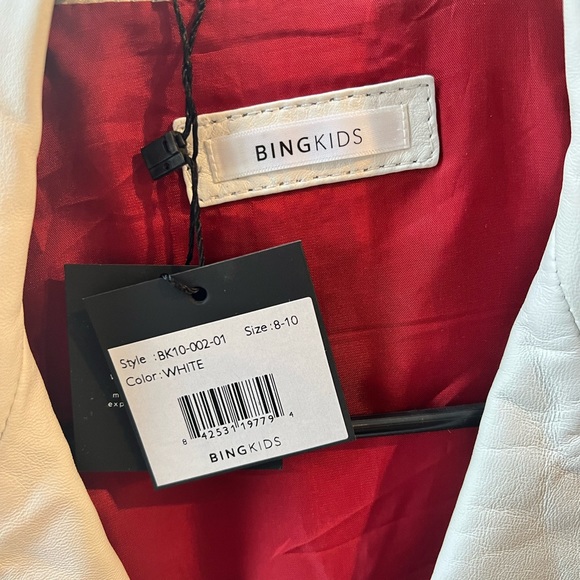 ANINE BING MINI CASSIDY WHITE REAL LEATHER JACKET - Picture 4 of 5